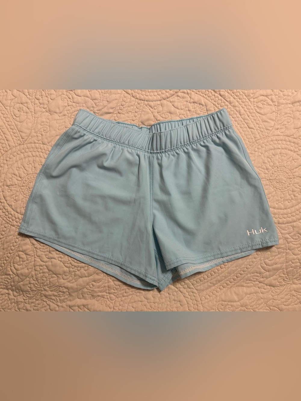 Huk Women's Sky Blue Athletic Performance Shorts